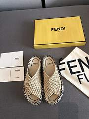 Fortok Fendi Raffia Slides Beige - 1