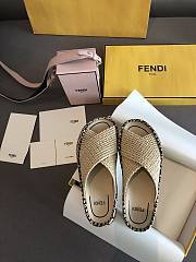 Fortok Fendi Raffia Slides Beige - 6