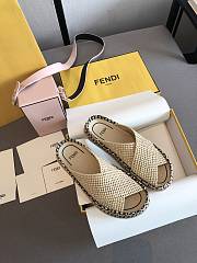 Fortok Fendi Raffia Slides Beige - 5