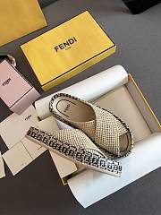 Fortok Fendi Raffia Slides Beige - 2