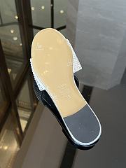 Fortok Fendi Silver Crystal Embellished Signature Slides - 2