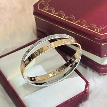 Fortok Cartier Love Double Bracelet Gold and Silver 