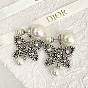 Fortok Dior Full-diamong Butterfly Pearl Earrings - 3