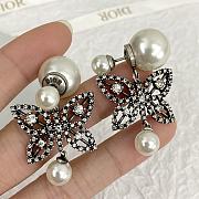 Fortok Dior Full-diamong Butterfly Pearl Earrings - 6