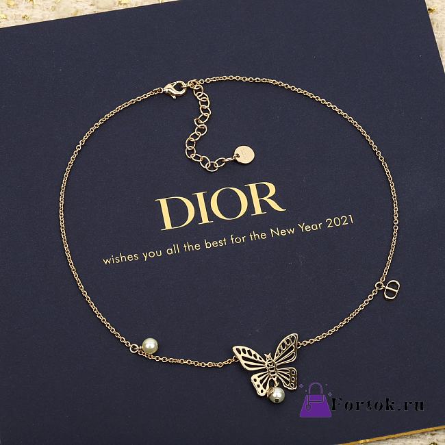 Fortok Dior Butterfly Pendant Necklace - 1