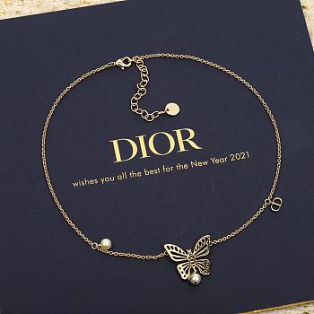 Fortok Dior Butterfly Pendant Necklace