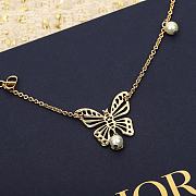 Fortok Dior Butterfly Pendant Necklace - 3