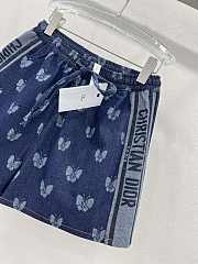 Fortok Dior Butterfly Pattern Denim Shorts - 5