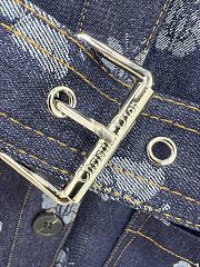 Fortok Dior Butterfly Pattern Denim Short-sleeved Shirt - 5