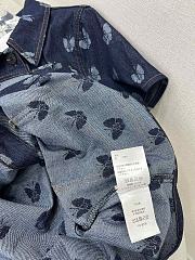 Fortok Dior Butterfly Pattern Denim Short-sleeved Shirt - 6