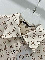 Fortok Louis Vuitton Vintage Printed Silk Shirt Cream White - 6