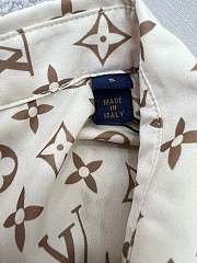 Fortok Louis Vuitton Vintage Printed Silk Shirt Cream White - 4