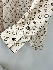 Fortok Louis Vuitton Vintage Printed Silk Shirt Cream White - 5