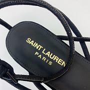 Fortok Saint Laurent Rhinestone Flat Sandals Black - 2