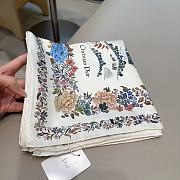 Fortok Dior Square 90 Dior Winter Garden Multicolored White Silk Twill - 6