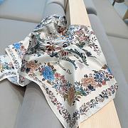 Fortok Dior Square 90 Dior Winter Garden Multicolored White Silk Twill - 4