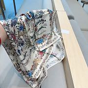 Fortok Dior Square 90 Dior Winter Garden Multicolored White Silk Twill - 3