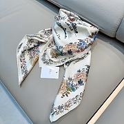 Fortok Dior Square 90 Dior Winter Garden Multicolored White Silk Twill - 1