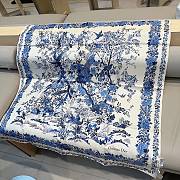 Fortok Dior Square 90 Dior Winter Garden Blue & White Silk Twill - 6