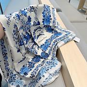 Fortok Dior Square 90 Dior Winter Garden Blue & White Silk Twill - 5
