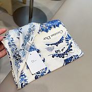 Fortok Dior Square 90 Dior Winter Garden Blue & White Silk Twill - 4