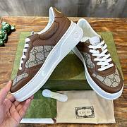 Fortok Gucci Chunky Sneakers Beige and Ebony GG Supreme Canvas Trim - 5