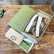Fortok Gucci Chunky Sneakers Beige and Ebony GG Supreme Canvas Trim - 2