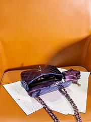 Fortok Chanel Mini Flap Bag & Purple Star Coin Purse Blue Metallic Calfskin & Gold-Tone Metal - 3