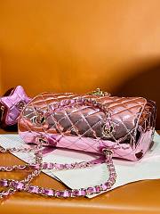 Fortok Chanel Backpack and Star Coin Purse Pink Metallic Calfskin & Gold-Tone Metal 18.5×23.5×8.5cm - 6