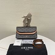 Fortok Celine Shoulder Pouch In Triomphe Canvas And Lambskin Tan 10D852 20x11.5cm - 1