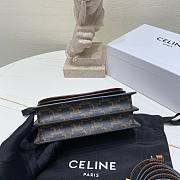 Fortok Celine Shoulder Pouch In Triomphe Canvas And Lambskin Tan 10D852 20x11.5cm - 6