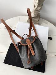 Fortok Celine Backpack Folco Mini Triomphe Canvas And Calfskin Tan 197662 17×20×10cm  - 6