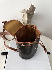 Fortok Celine Backpack Folco Mini Triomphe Canvas And Calfskin Tan 197662 17×20×10cm  - 5