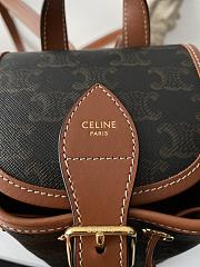 Fortok Celine Backpack Folco Mini Triomphe Canvas And Calfskin Tan 197662 17×20×10cm  - 4