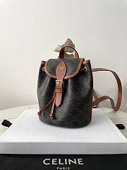 Fortok Celine Backpack Folco Mini Triomphe Canvas And Calfskin Tan 197662 17×20×10cm  - 2