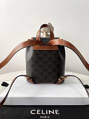 Fortok Celine Backpack Folco Mini Triomphe Canvas And Calfskin Tan 197662 17×20×10cm  - 3