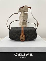 Fortok Celine Tabou Crossbody Pouch In Triumphal Canvas And Calfskin Tan 10I592 18x8x5cm - 1