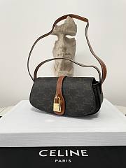 Fortok Celine Tabou Crossbody Pouch In Triumphal Canvas And Calfskin Tan 10I592 18x8x5cm - 2