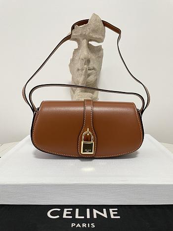 Fortok Celine Tabou Crossbody Pouch In Triumphal Canvas And Calfskin Brown 10I592 18x8x5cm