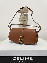 Fortok Celine Tabou Crossbody Pouch In Triumphal Canvas And Calfskin Brown 10I592 18x8x5cm - 4