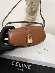 Fortok Celine Tabou Crossbody Pouch In Triumphal Canvas And Calfskin Brown 10I592 18x8x5cm - 2