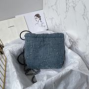 Fortok Chanel Bag Denim Blue 19x20x6cm - 6
