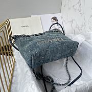 Fortok Chanel Bag Denim Blue 19x20x6cm - 5