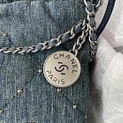 Fortok Chanel Bag Denim Blue 19x20x6cm - 3