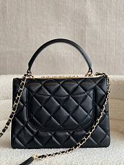  Fortok Chanel Lambskin Quilted Small Trendy CC Dual Handle Flap Bag Black 25cm - 3