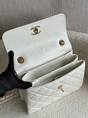 Fortok Chanel Lambskin Quilted Small Trendy CC Dual Handle Flap Bag White 25cm - 5