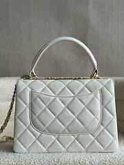 Fortok Chanel Lambskin Quilted Small Trendy CC Dual Handle Flap Bag White 25cm - 4