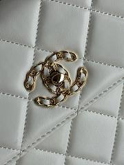 Fortok Chanel Lambskin Quilted Small Trendy CC Dual Handle Flap Bag White 25cm - 3