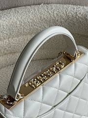 Fortok Chanel Lambskin Quilted Small Trendy CC Dual Handle Flap Bag White 25cm - 2