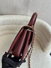 Fortok Chanel Lambskin Quilted Small Trendy CC Dual Handle Flap Bag Burgundy 25cm - 6
